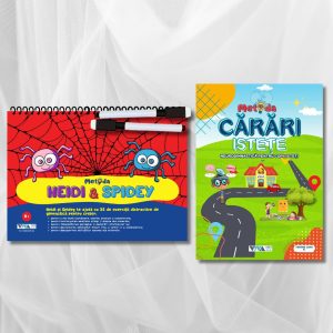 Set „Metoda Heidi & Spidey” + „Metoda Cărări Istețe” – exerciții inovatoare pentru antrenarea creierului + 2 markere ștergabile