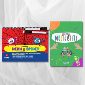 Set „Metoda Heidi & Spidey” + „Metoda Degete Istețe” – exerciții inovatoare pentru antrenarea creierului + 2 markere ștergabile