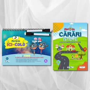 Set "Metoda Ici-Colo" + „Metoda Cărări Istețe” – exerciții inovatoare pentru antrenarea creierului + 2 markere ștergabile