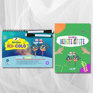 Set "Metoda Ici-Colo" + „Metoda Degete Istețe” – exerciții inovatoare pentru antrenarea creierului + 2 markere ștergabile