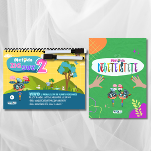 Set „Metoda Zig-Zag 2” + „Metoda Degete Istețe” – exerciții inovatoare pentru antrenarea creierului + 2 markere ștergabile
