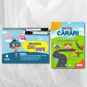 Set „Metoda Zig-Zag” + „Metoda Cărări Istețe” – exerciții inovatoare pentru antrenarea creierului + 2 markere ștergabile