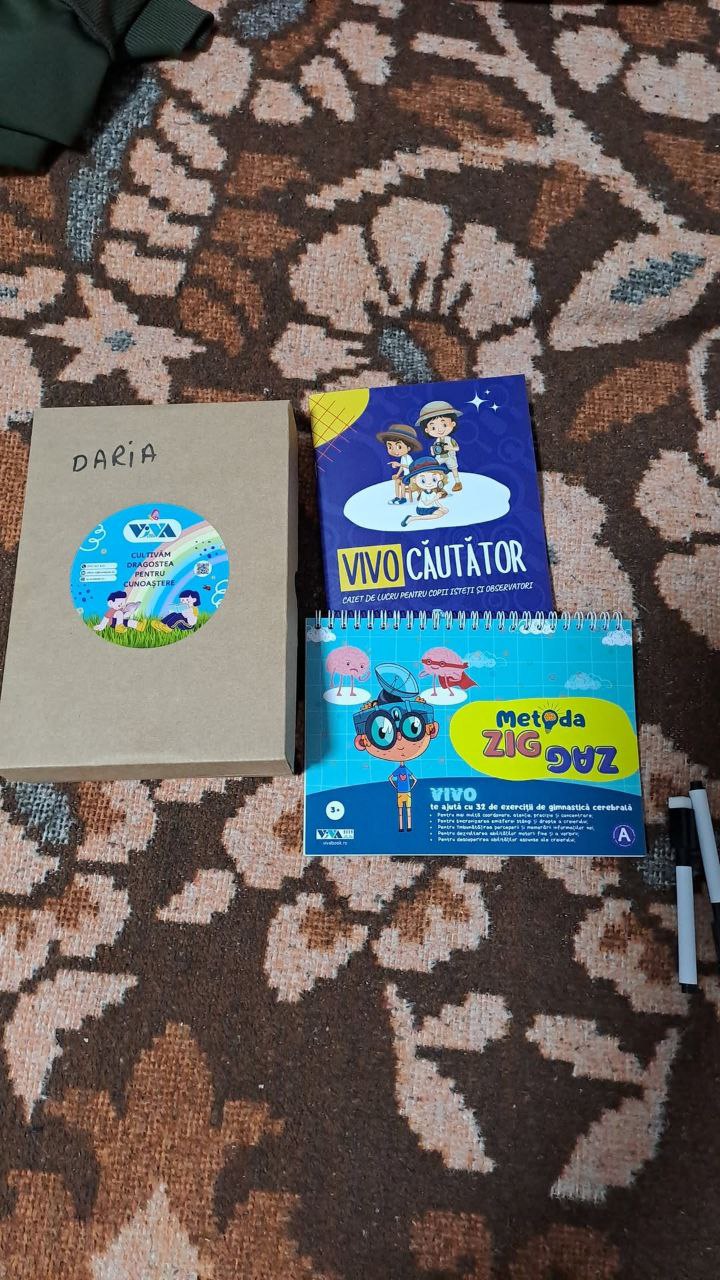 Set „Metoda Zig-Zag” + „VivoCăutător” – Exerciții inovatoare pentru dezvoltarea atenției, concentrării și gândirii logice + 2 markere ștergabile photo review