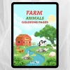 Farm Animals Coloring Book – Animalele de la fermă: Planșe de colorat, creativitate și relaxare, Copii 3+, Format digital PDF pentru imprimare A4
