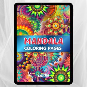 Mandale Magice: 15 pagini de colorat antistres, Art-terapie, Creativitate și relaxare, Copii 3+, Format digital PDF pentru printare A4