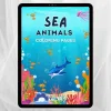 Sea Animals Coloring Book – Animale marine: Planșe de colorat, creativitate și relaxare, Copii 3+, Format digital PDF pentru imprimare A4
