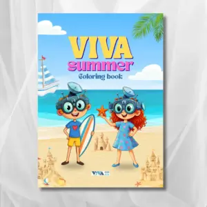 Carte de colorat „Viva Summer”: O aventură de vară cu Vivo și Viva, A5, 28 de pagini